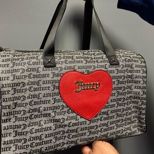 Juicy Couture Monogram and Red Heart Duffel Bag
